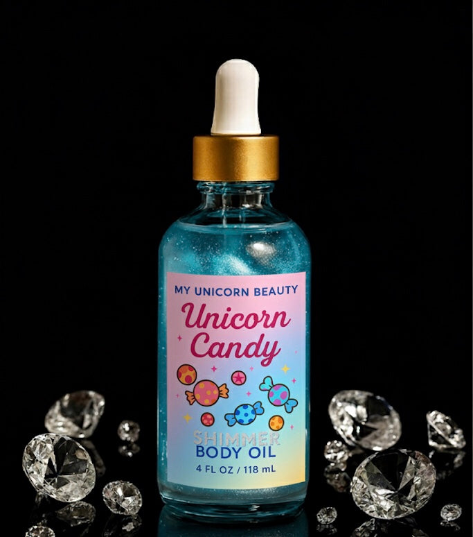 Unicorn Candy Body Oil with Shimmer (Cotton Candy & Pink Sugar)