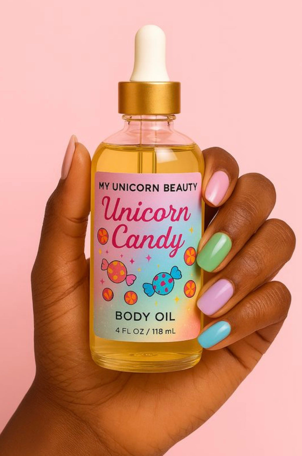 Unicorn Candy Body Oil (Cotton Candy & Pink Sugar Scented)