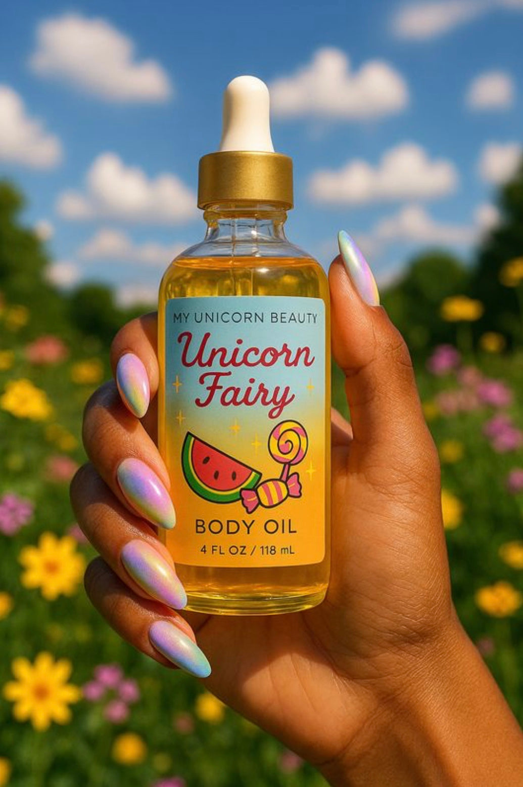 Unicorn Fairy Body Oil (Watermelon Candy Scented)