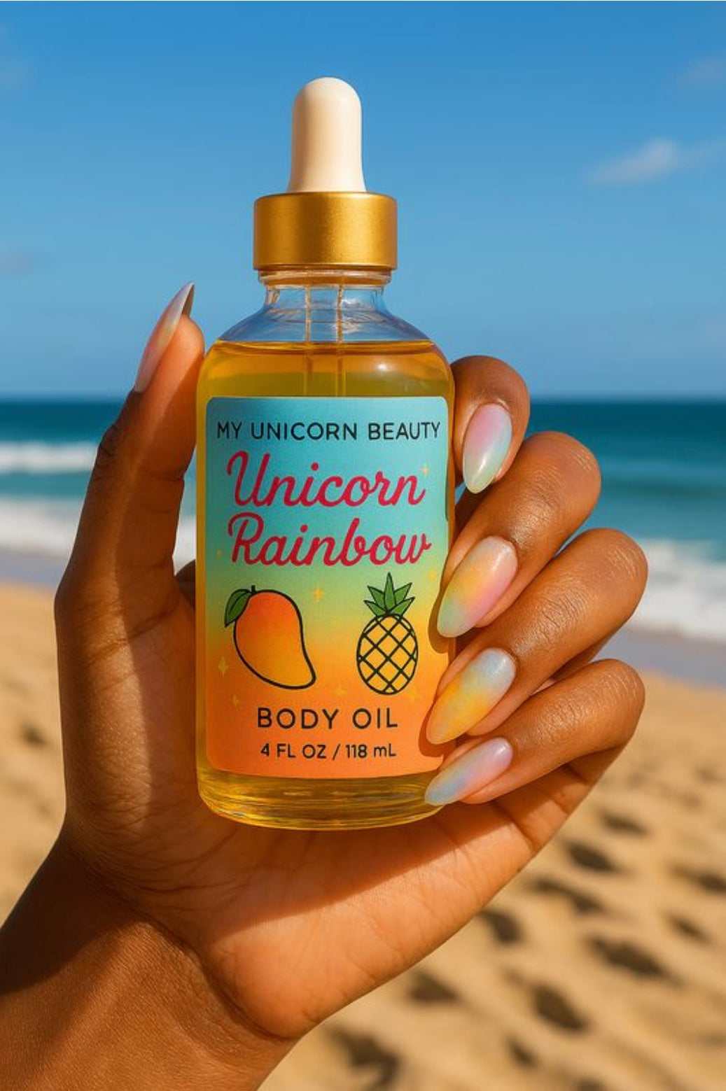 Unicorn Rainbow Body Oil (Mango Pineapple Scented)
