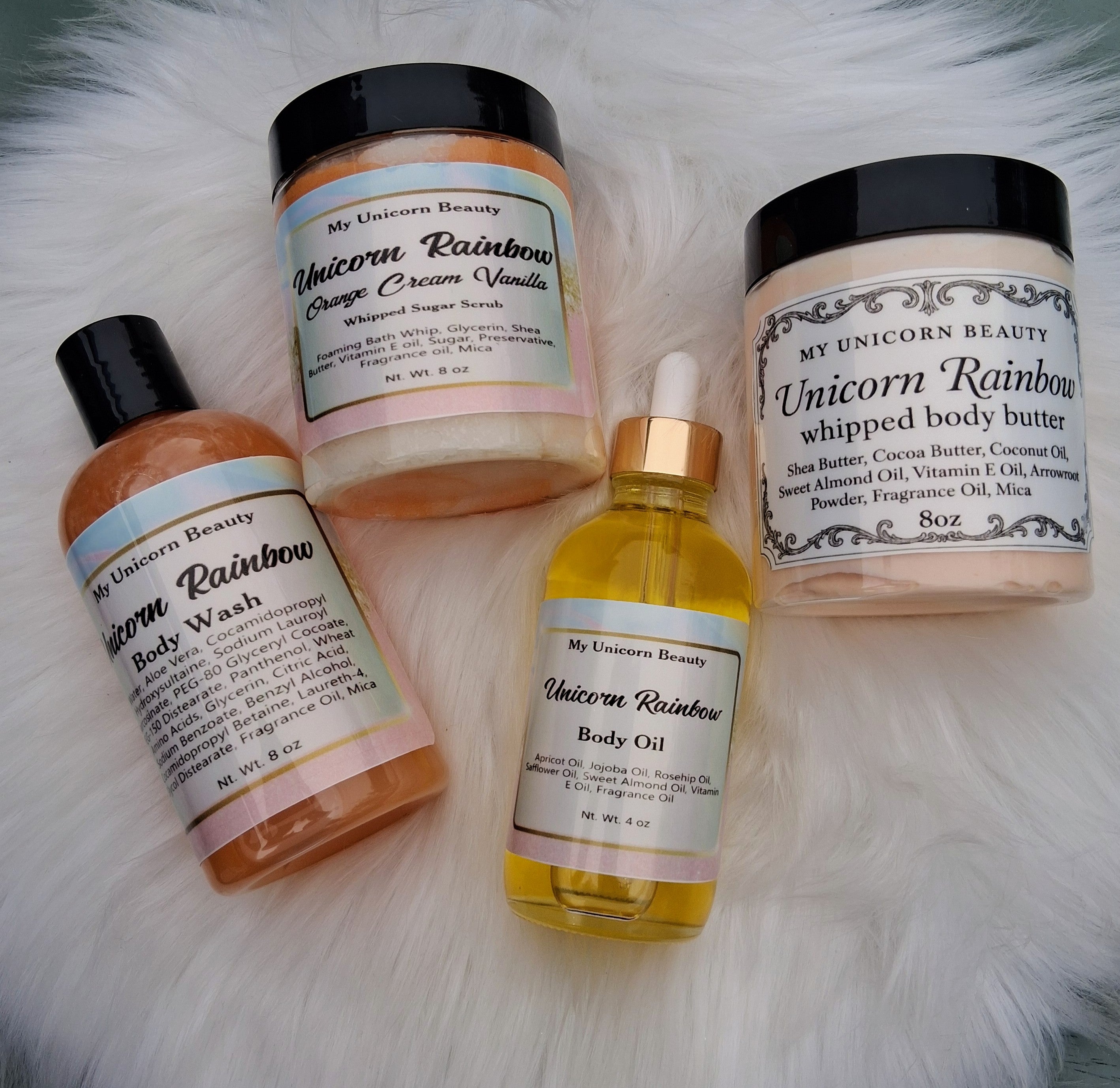 Unicorn Rainbow Body Bundle (Orange Cream Vanilla scented) My Unicorn Beauty