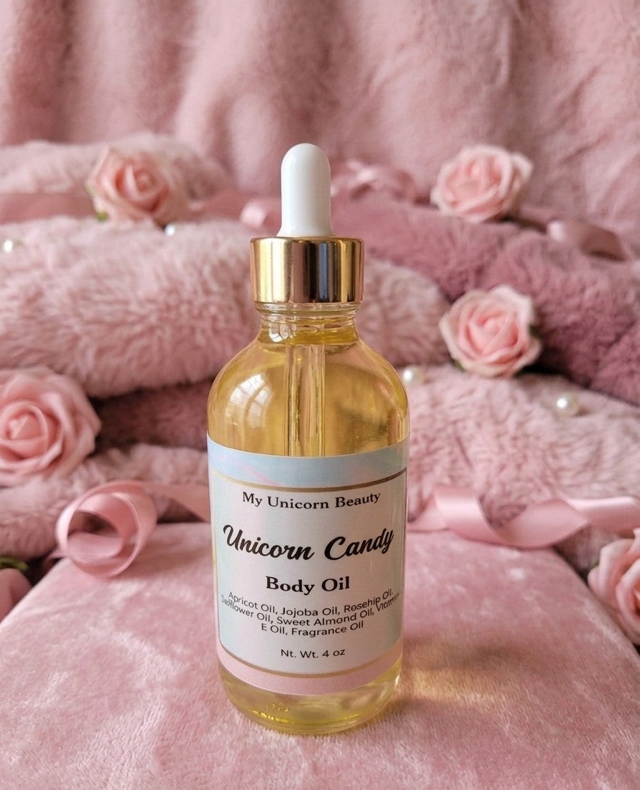 Unicorn Candy Body Oil (Pink Sugar Scented) My Unicorn Beauty