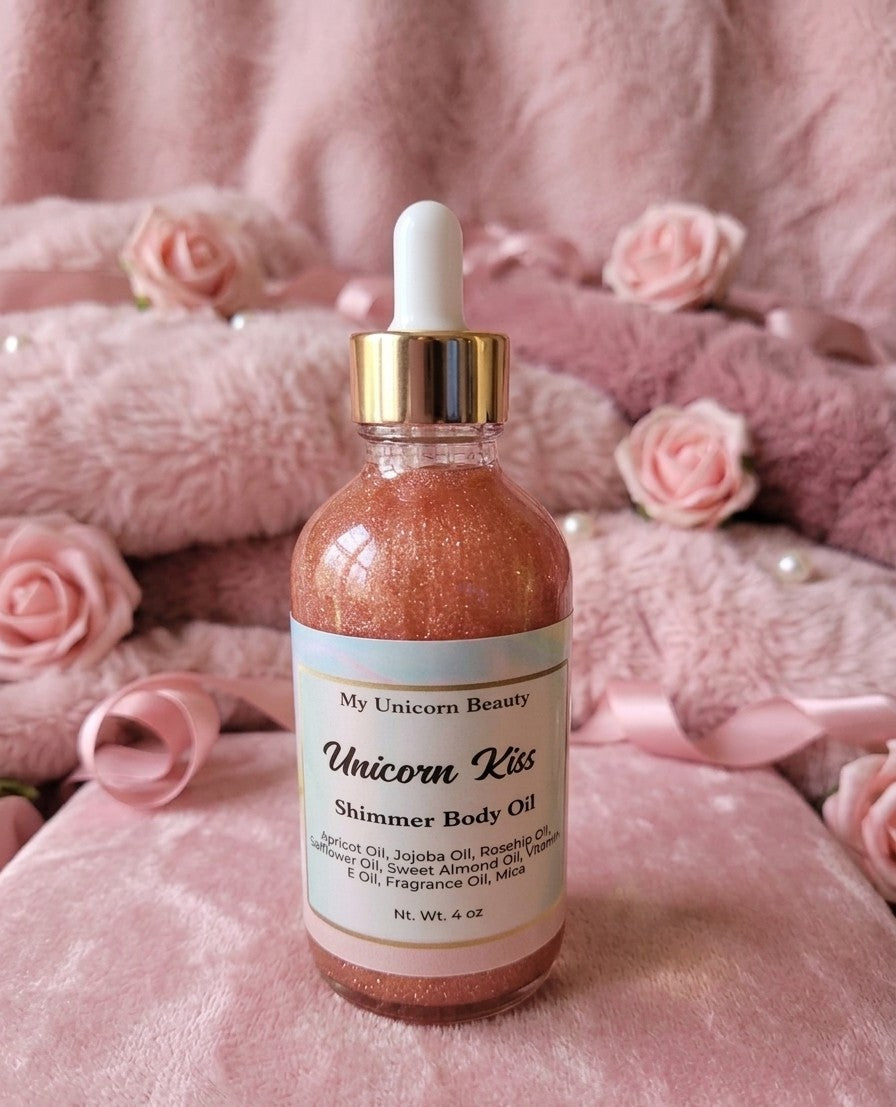 Unicorn Kiss Body Oil with Shimmer (Strawberry Shortcake Scented) My Unicorn Beauty
