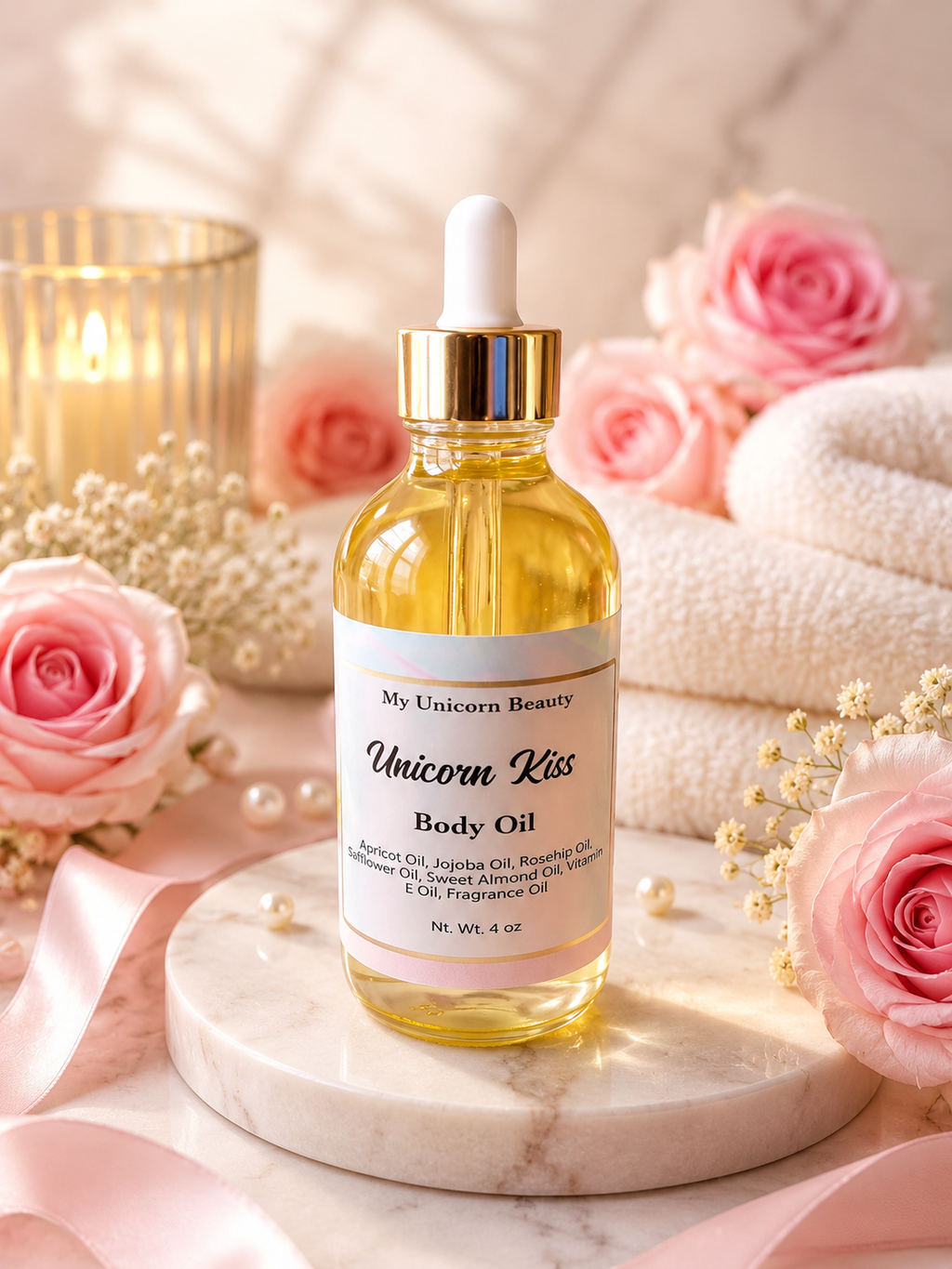 Unicorn Kiss Body Oil (Strawberry Shortcake Scented) My Unicorn Beauty
