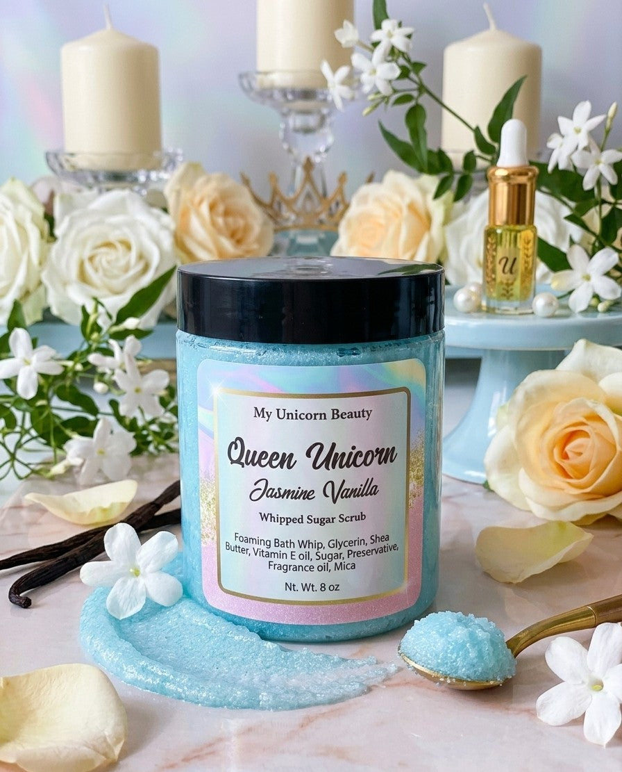 Queen Unicorn Sugar Scrub (Jasmine & Vanilla Scented) My Unicorn Beauty