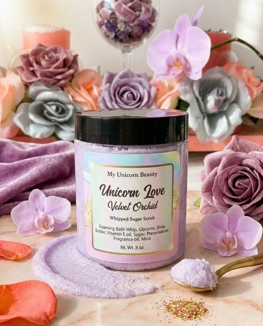 Unicorn Love Sugar Scrub (Velvet Orchid Scented) My Unicorn Beauty