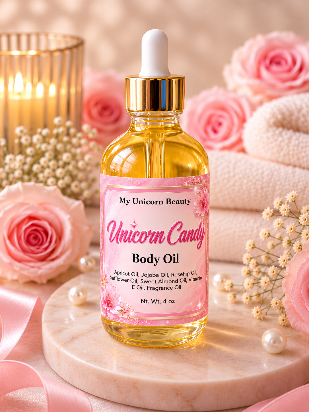 Unicorn Candy Body Oil (Pink Sugar Scented) My Unicorn Beauty