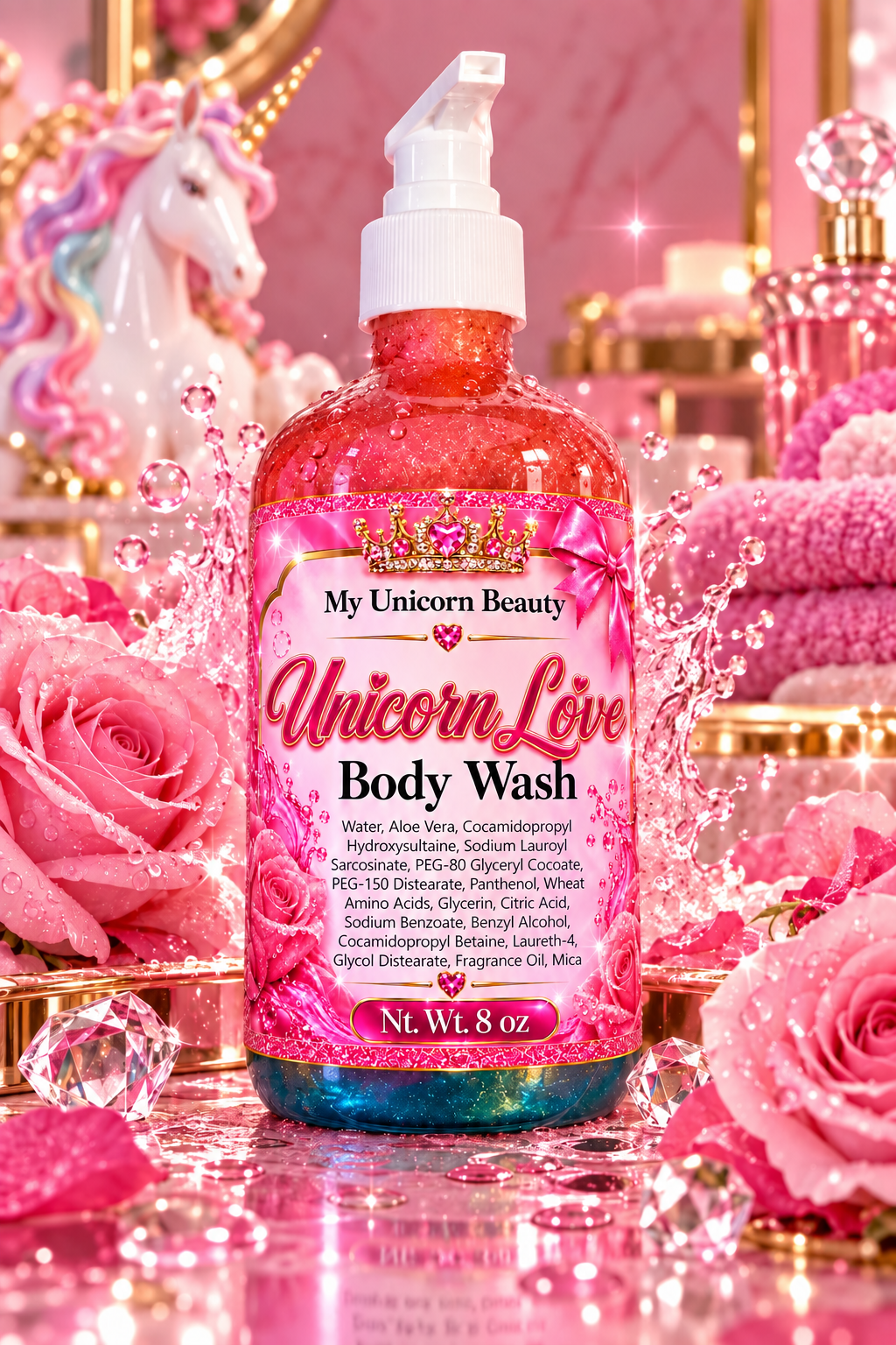 Unicorn Love Body Wash – Blushed Orchid Scent My Unicorn Beauty