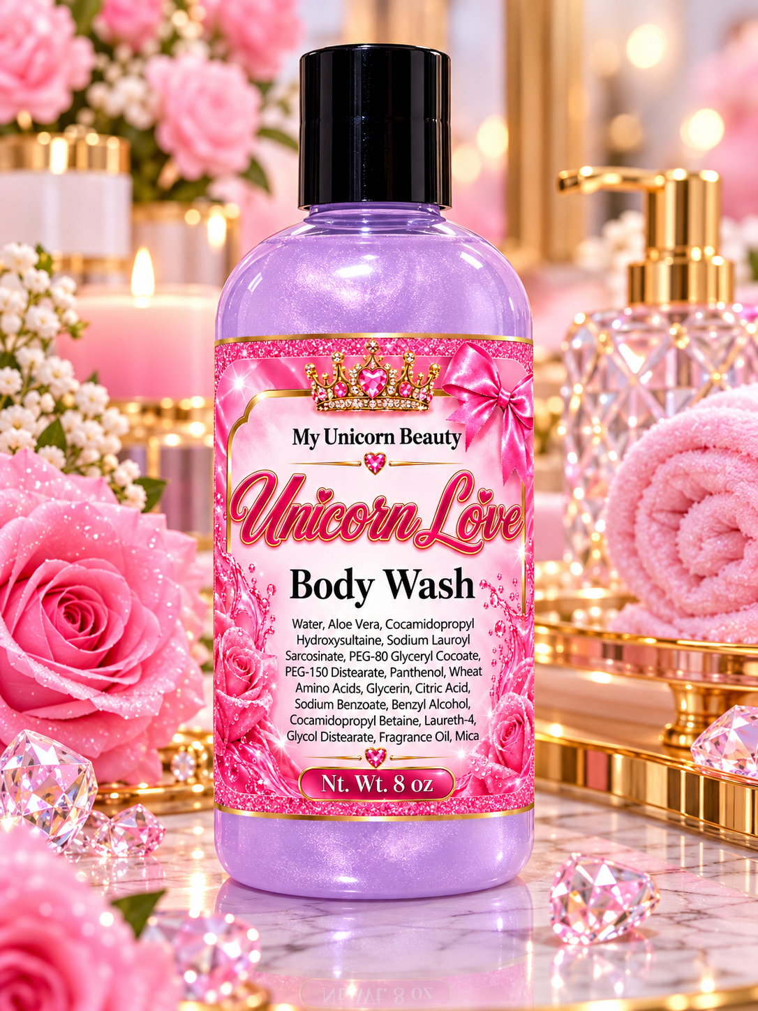 Unicorn Love Body Wash – Blushed Orchid Scent My Unicorn Beauty