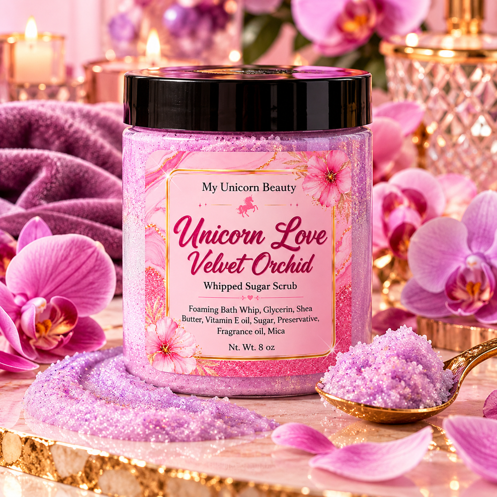 Unicorn Love Sugar Scrub (Velvet Orchid Scented) My Unicorn Beauty