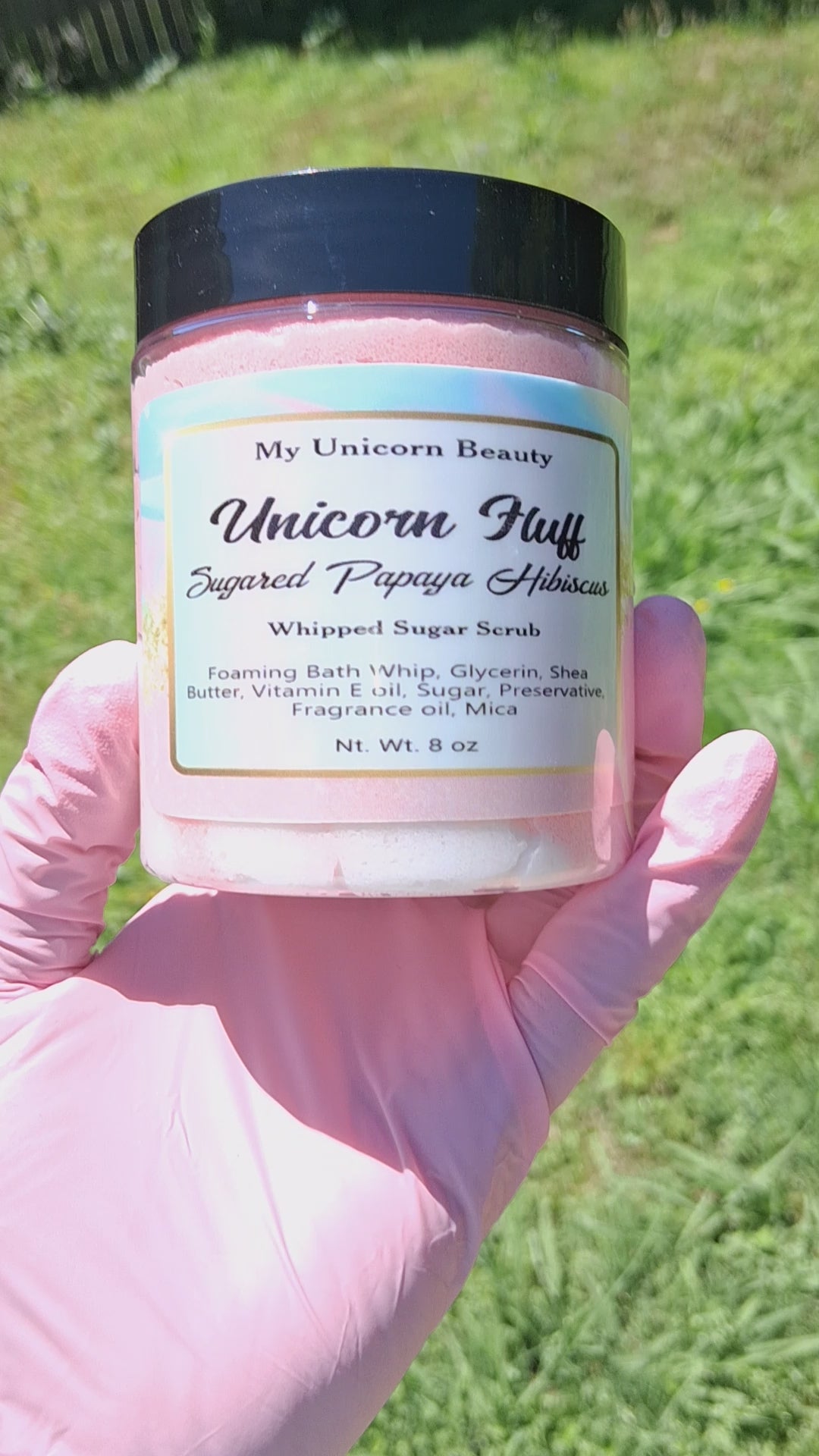 Unicorn Fluff Sugar Scrub (Sugared Papaya & Hibiscus Scented)