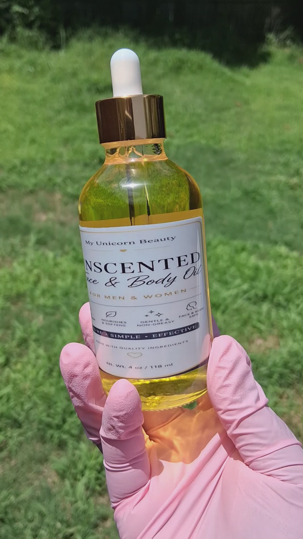 Unscented Face & Body Oil for Men & Women | Lightweight Daily Moisturizer