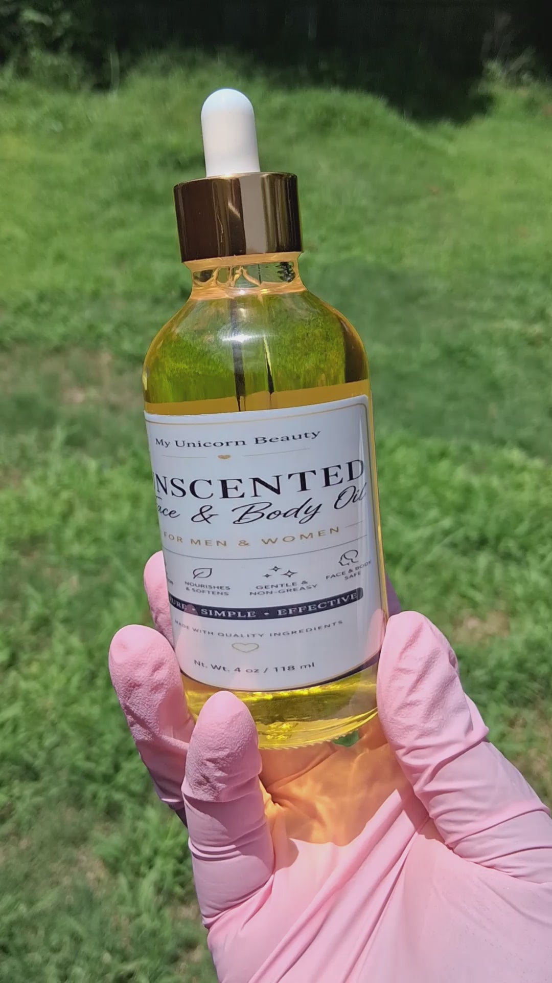 Unscented Face & Body Oil for Men & Women | Lightweight Daily Moisturizer