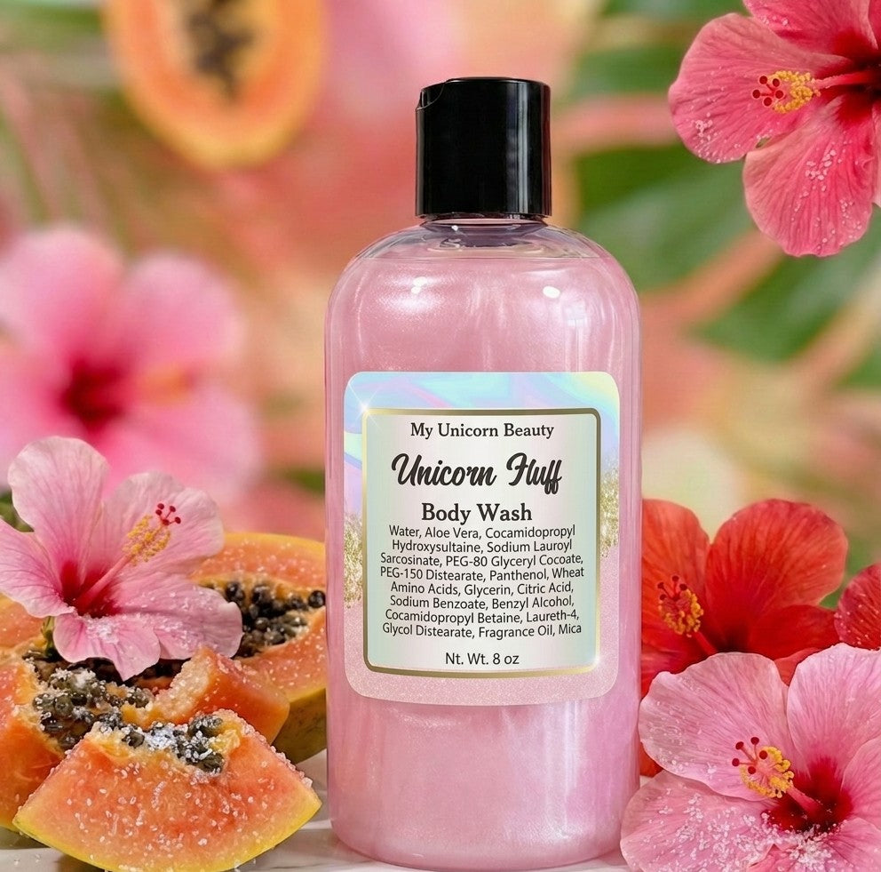 Unicorn Fluff Body Wash (Sugared Papaya & Hibiscus Scented)