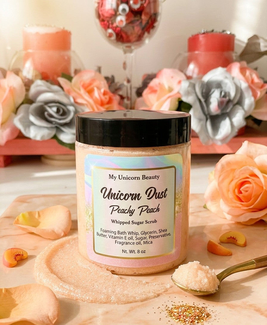 Unicorn Dust Sugar Scrub (Peach Scented)