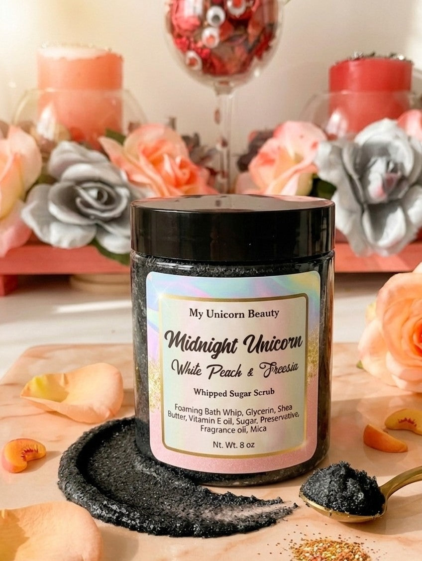 Midnight Unicorn | Limited Edition Sugar Scrub (White Peach & Freesia)