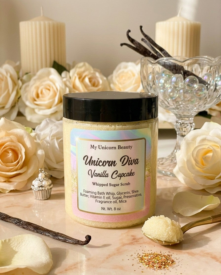 Unicorn Diva Sugar Scrub (Vanilla Cupcake Scented)